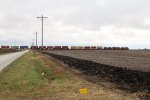 On a cold and cloudy day, S-LPCLBT1 heads away westward